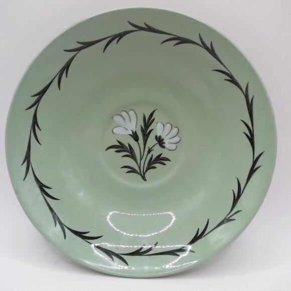 Wedgwood Aster Celadon Green Teacup Saucer Set of 2 England - Picture 5 of 10